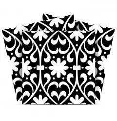 6" X 6" Black and White Floral Peel and Stick Removable Tiles