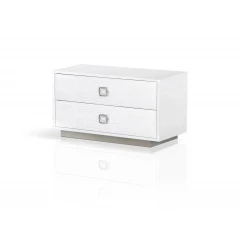 19" White Two Drawer Nightstand