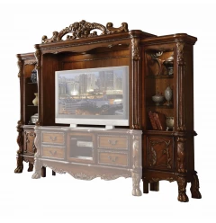 19" Brown Wood Cabinet Enclosed Storage Entertainment Center