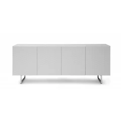 79" White Stainless Steel Solid Console Table