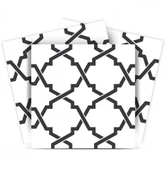 4" X 4" Black and White Prism Peel and Stick Removable Tiles