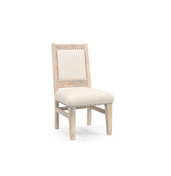 20" Beige Fabric Side Chair