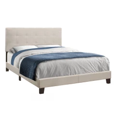 64.25" X 85.25" X 45" Beige Linen - Queen Size Bed