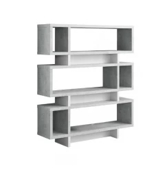 gray wood floating bookcase shelf furniture shelving rectangular wood bookcase