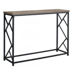 44" Taupe And Black Frame Console Table