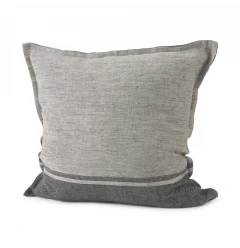 Light dark gray cushion cover with rectangle pattern and throw pillow design