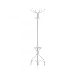 18" X 18" X 70" White  Metal  Coat Rack