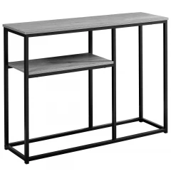 42" Gray And Black Frame Console Table With Storage