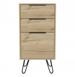 18" Brown and Black Three Drawer Standard Chest