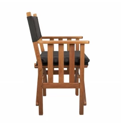 Black And Brown Solid Wood Director Chair With Cushion