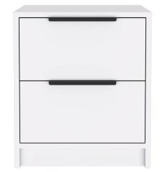 Stylish White Two Drawer Nightstand