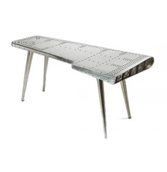 68" Silver Metal Writing Desk