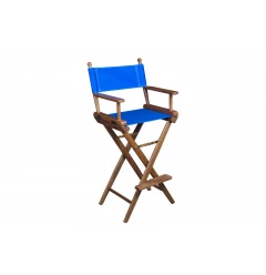 Blue And Brown Solid Wood Director Chair