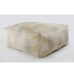 48" Cream 100% Cotton Ottoman