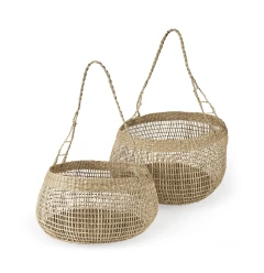 wicker storage baskets long handles for home organization
