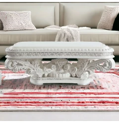 55" White Resin Coffee Table