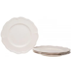 Scallop stoneware service for four dinner plate with tableware dishware serveware and pottery design