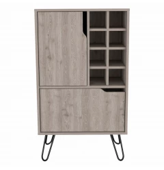 Light Gray Bar Cabinet with Two Door Panels