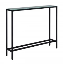 36" Black Mirrored Glass Console Table