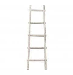 59" X 18" X 2" White Decorative Ladder Shelve