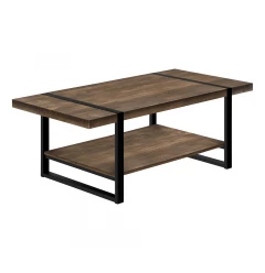 47" Brown And Black Coffee Table With Shelf