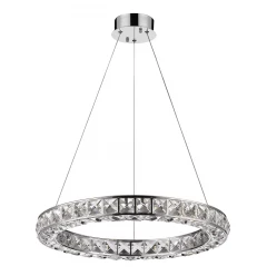 Silver Faux Crystal Bling Ring LED Hanging Light