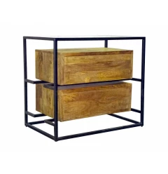 28" Natural Two Drawer Nightstand
