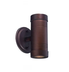 Two Light Bronze Cylinder Wall Light