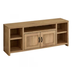 59" Wood Brown Cabinet Enclosed Storage TV Stand
