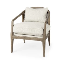 fusion light cane back arm chair with wood frame and comfortable armrests