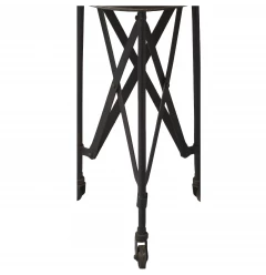 23" Black Industrial Rolling Round End Table
