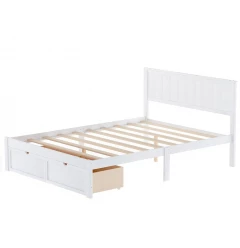 White Solid and Manufactured Wood Full Bed