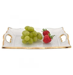 vanity or snack tray cut handles with tableware dishware and fruit