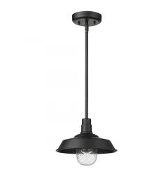 Matte Black Shallow Plate Adjustable Pendant Light