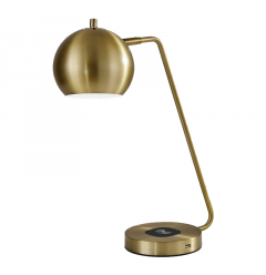 21" Gold Metal Desk Table Lamp With Gold Shade
