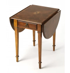 Olive Ash Burl Pembroke Table