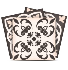 8" X 8" Charcoal And White Mosaic Peel And Stick Removable Tiles