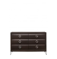 63" Merlot Solid and Manufactured Wood Six Drawer Double Dresser