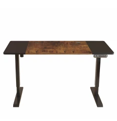 55" Adjustable Brown And Black And Black Standing Desk