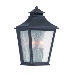 Matte Black Two Light Pocket Lantern Wall Light