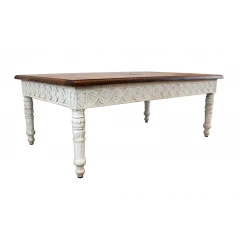 Brown and White Decorative Coffee Table