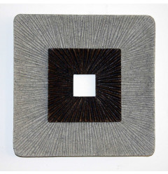 Modern Brown And Gray Ribbed Square Wall Art