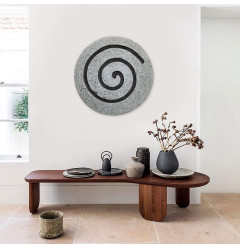 28" X 28" X 2" Gray Round Modern Spiral Wall Art