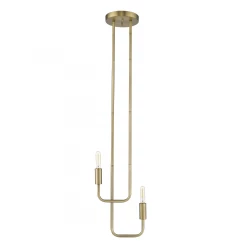 Perret 2-Light Aged Brass Pendant