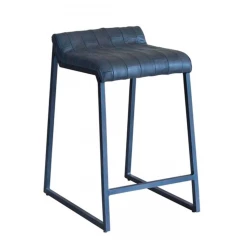 25" Gray Iron Low Back Counter Height Bar Chair
