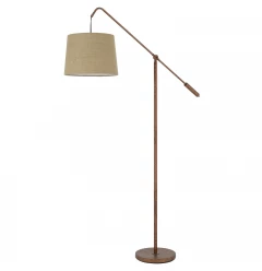 68" Rusted Adjustable Traditional Shaped Floor Lamp With Rust Drum Shade
