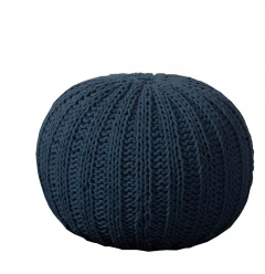 20" Blue 100% Cotton Ottoman
