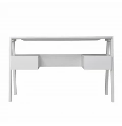 Metallic White Modern Writing Desk