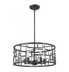 Amoret 5-Light Matte Black Convertible Pendant
