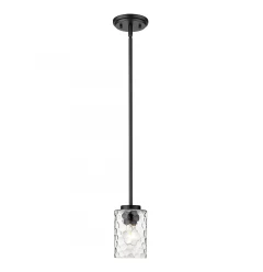 Black Metal and Glass Mini Pendant Hanging Light